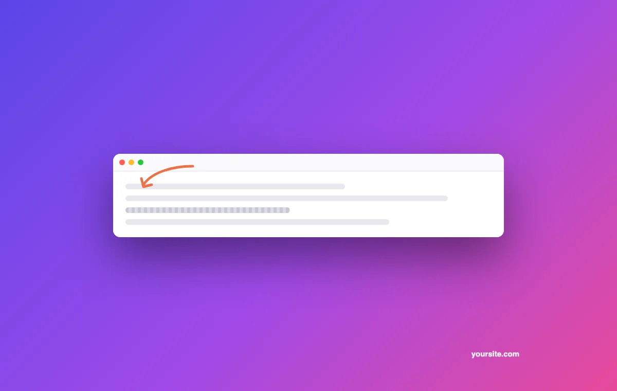 Example of a Capturo export: window on a gradient background with an annotation arrow, blurred line and branding